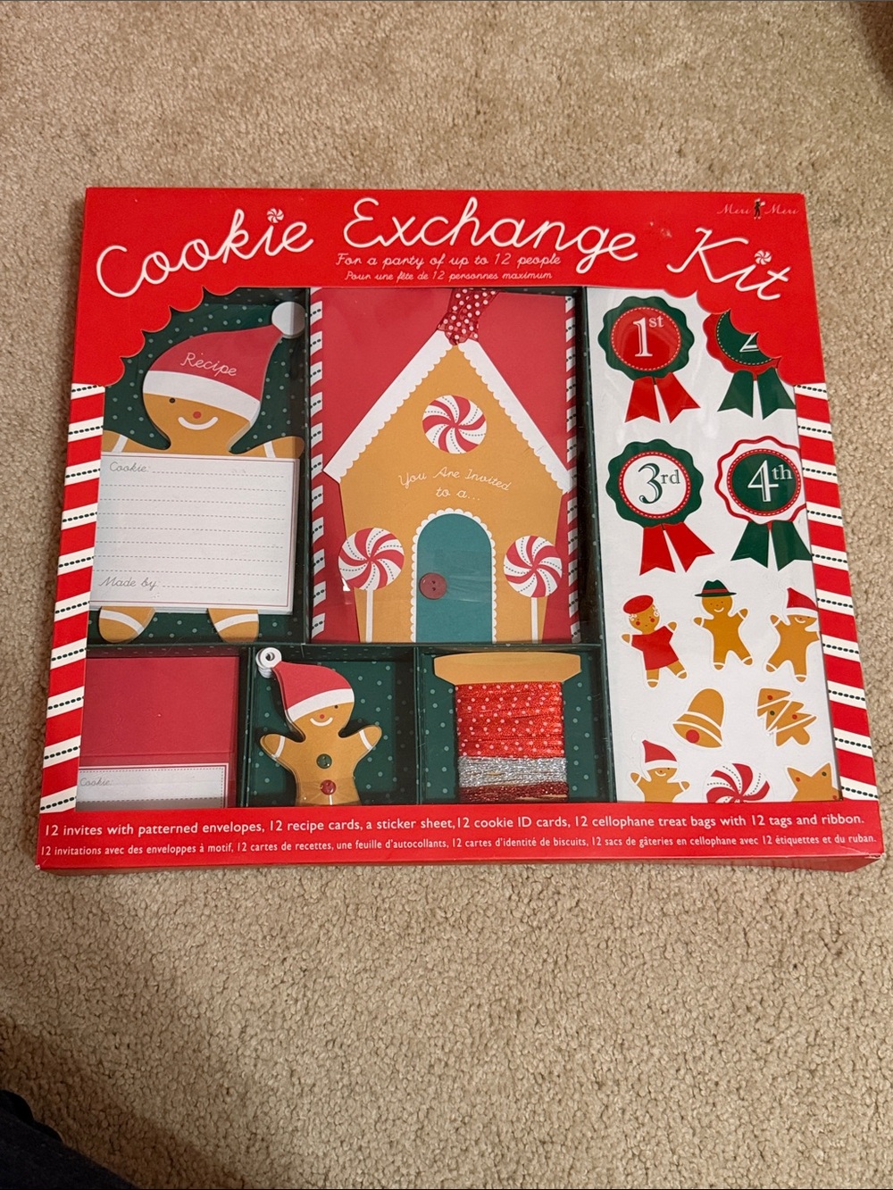 Williams Sonoma Cookie Exchange Kit - Holiday Red Gingerbread Party Supplies